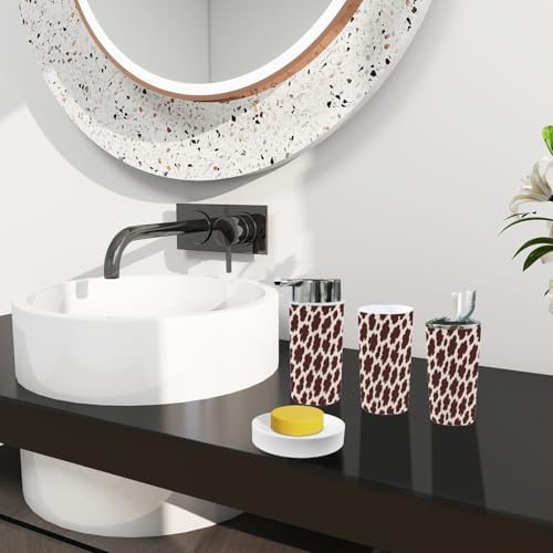 Boho Animal Print Bathroom Accessory Set 6 Piece