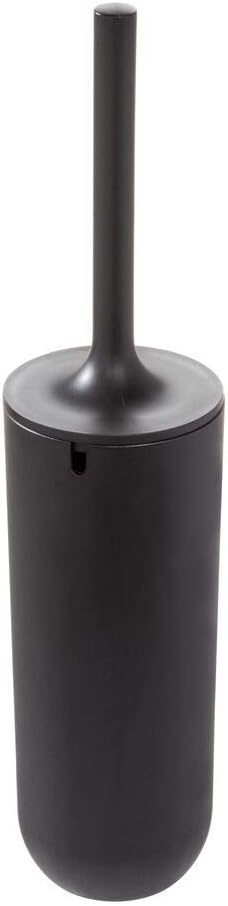 iDesign - 29567 Matte Black Toilet Brush and Holder Set