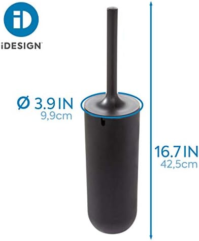 iDesign - 29567 Matte Black Toilet Brush and Holder Set