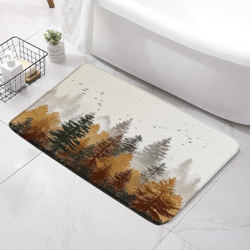 Fall Misty Forest Bath Mat 24x16 Inch