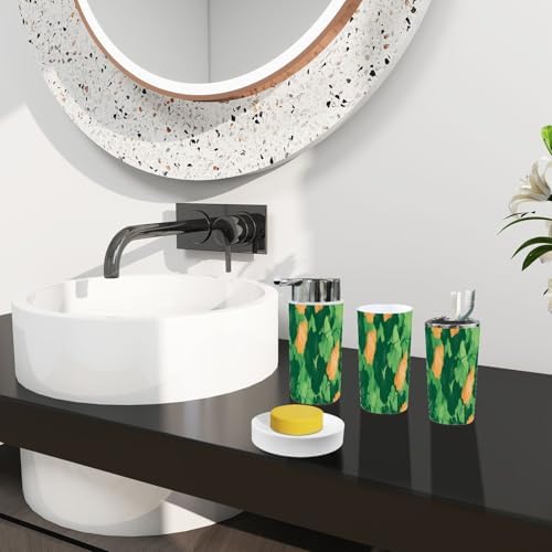 Boho Ginkgo Biloba Bathroom Accessory Set 6 Piece