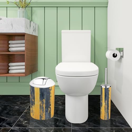 Bathroom Accessory Set 6 Piece Boho Gold Distressed Texture