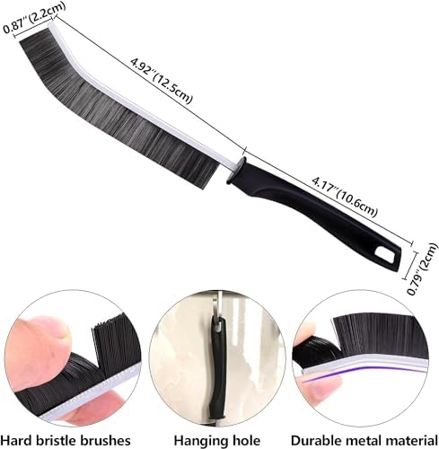 GEBSKI 3PCS Crevice Gap Cleaning Brushes for Bathroom Kitchen Windows Tracks