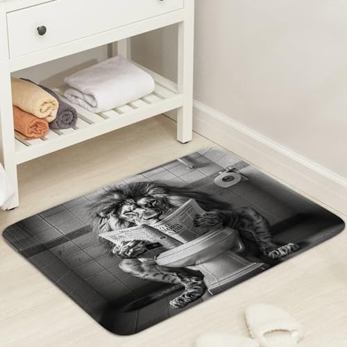 JAWO Funny Cool Lion Bath Mat Rug for Bathroom