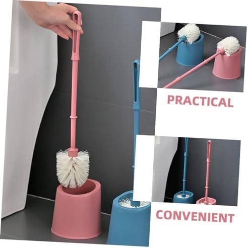 Beavorty 1set Bathroom Brush Cleaning Tool Holder with Long Handle Soft Bristle