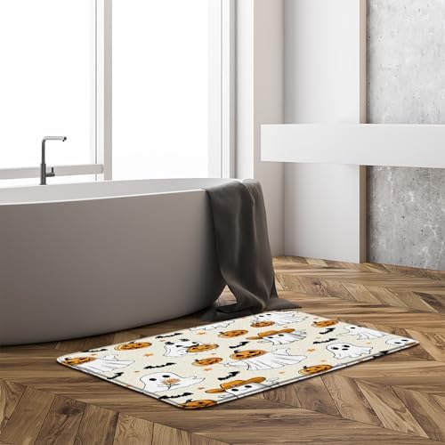 Cute Halloween Ghost Bath Mat 16x24 Inch