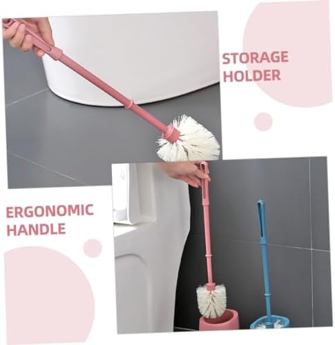 Beavorty 1set Bathroom Brush Cleaning Tool Holder with Long Handle Soft Bristle