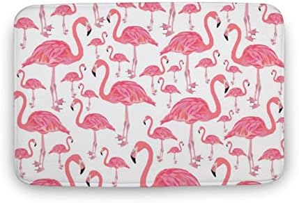 Pink Flamingo Bird Microfiber Bath Rug Non-Slip 16x24 Inch