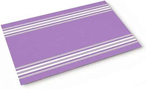 GAOJINDOU Purple White Striped Farmhouse Bath Mat 16x24 Inch