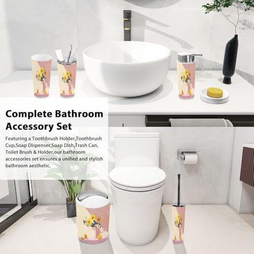 Boho Bathroom Accessory Set 6 Piece Modern Design 1