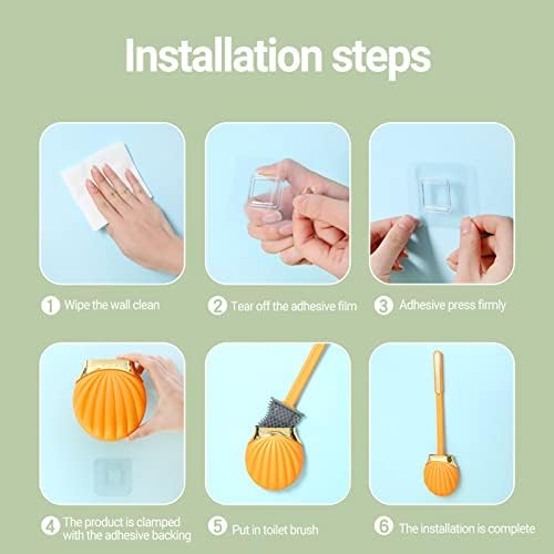 VEAREAR Shell Shaped Toilet Bowl Brush with Holder 1