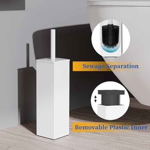 RUACQ Toilet Brush and Holder Set White