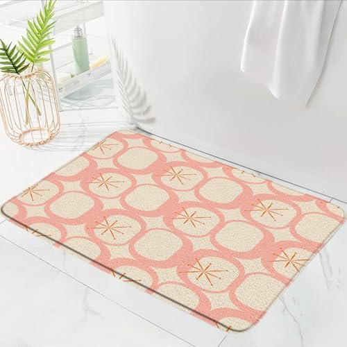 GCTNBJL Atomic Pink Geometric Bath Mat 16x24 Inch