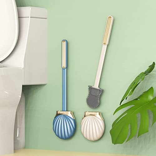 VEAREAR Shell Shaped Toilet Bowl Brush with Holder 1