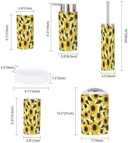 Boho Graphic Bathroom Accessory Set 6 Piece