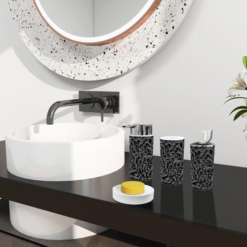 TRANQDEHOM 6-Piece Bathroom Accessory Set with Musical Notes