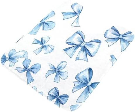 YETTASBIN Blue Bow Rectangle Bath Mat Set 1