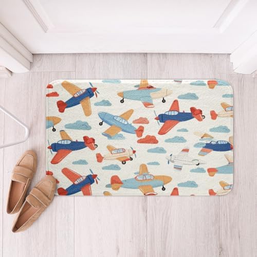 Feelyou Kids Cartoon Airplane Bath Rug 16x24