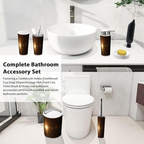 Boho Bathroom Accessory Set 6 Piece Modern Minimalist