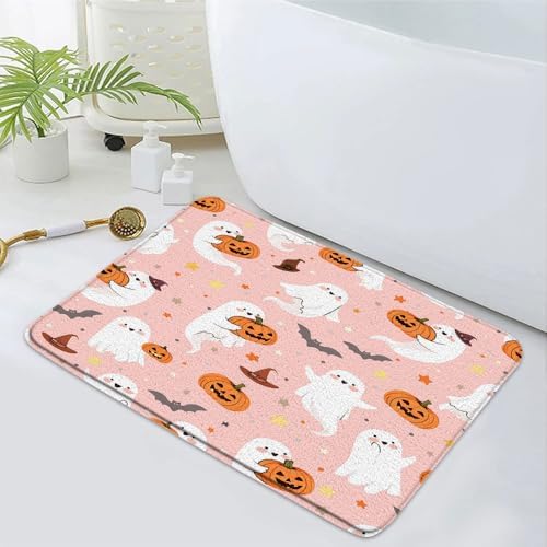 Halloween Ghost Pumpkin Bath Rug 16x24 Inch 1