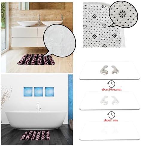 Cute Bow Bath Mat 16x24 Inch Modern Design