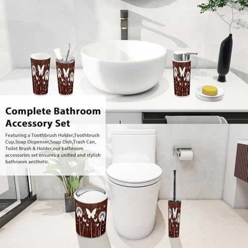 Boho Modern Bathroom Accessory Set 6 Piece