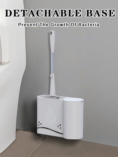 Toilet Brush and Holder Set with 2 in 1 Brush Head