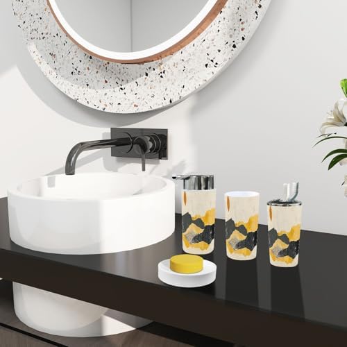 Boho Japanese Bathroom Accessory Set with 6 Pieces