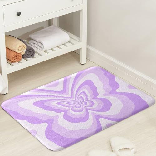 YDIDIAN Abstract Purple Butterfly Bath Mat 17X29IN 1