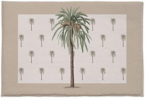 KXO Geometric Tropical Palm Tree Bath Rug 24x16 inches