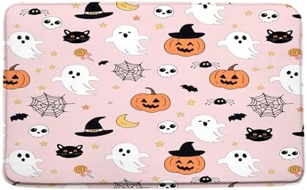 Halloween Spooky Ghost Bath Mat with Gothic Designs