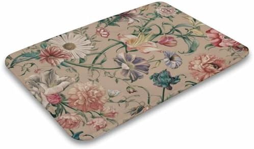 Washable Flower Bath Rug 16x24 Non-Slip Mat