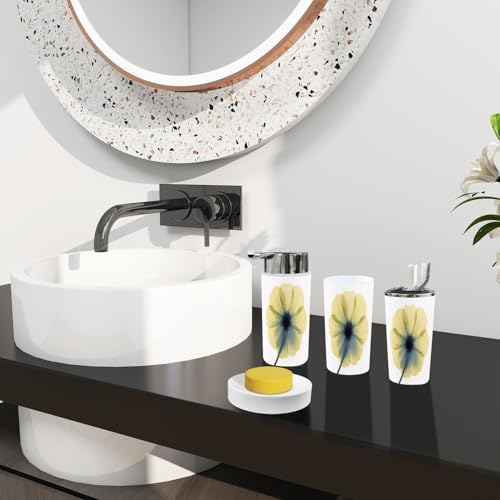 Boho Yellow Flower 6-Piece Bathroom Accessory Set