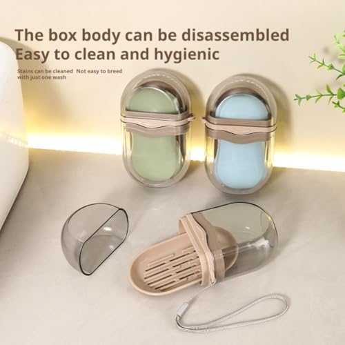 Travel Soap Case with Leakproof Lid and Shampoo Bar Holder