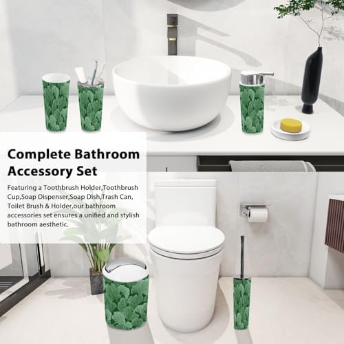 Boho Ginkgo Leaf Bathroom Accessory Set 6 Piece