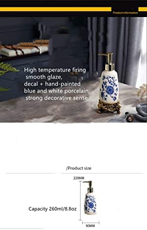 Vintage Ceramic Soap Dispenser with Gold Pump