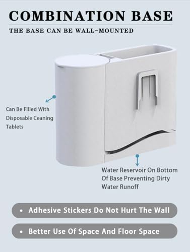 Toilet Brush and Holder Set with 2 in 1 Brush Head