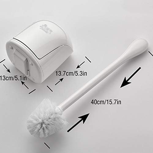 Dual-Purpose Toilet Brush with Holder Soft Bristles Wall Floor Mount