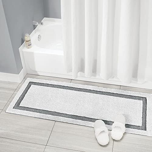 mDesign Hydra Bath Rug - Non-Skid Extra Long Machine Washable