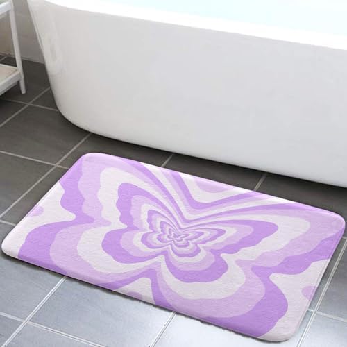 YDIDIAN Abstract Purple Butterfly Bath Mat 17X29IN 1