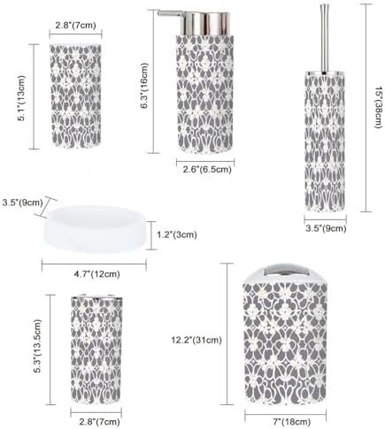 TRANQDEHOM 6-Piece Boho Bathroom Accessories Set