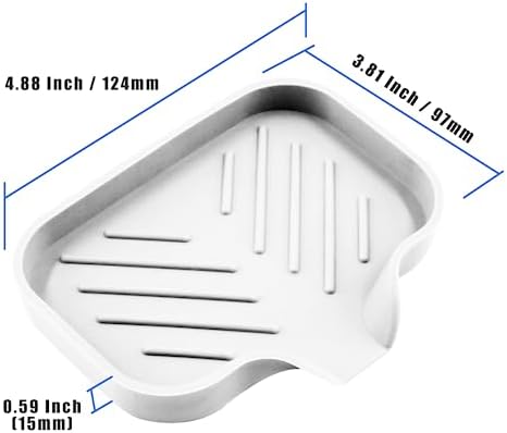 Hordion 1Pcs White Silica Gel Soap Tray for Sink