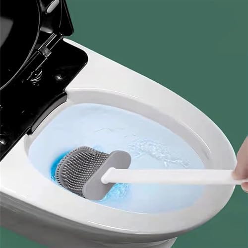 Stylish Toilet Brush with Holder Set - Green