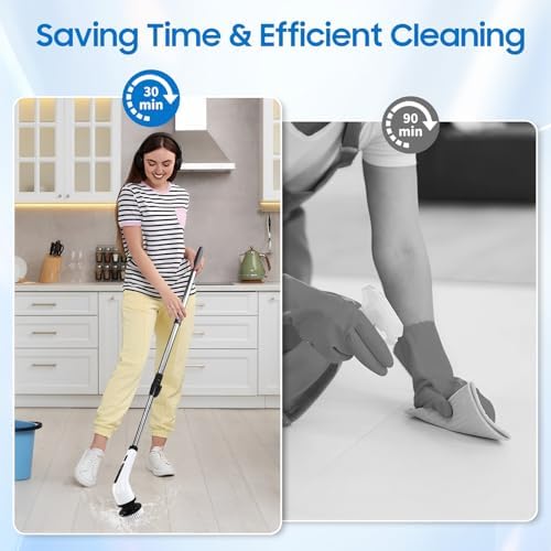 LYSHIATSU Electric Spin Scrubber with 8 Heads