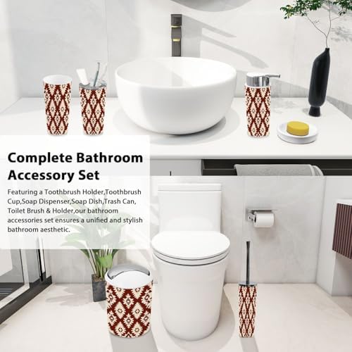 Boho Bathroom Accessories Set 6 Piece