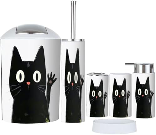 Boho Style 6 Piece Bathroom Accessory Set