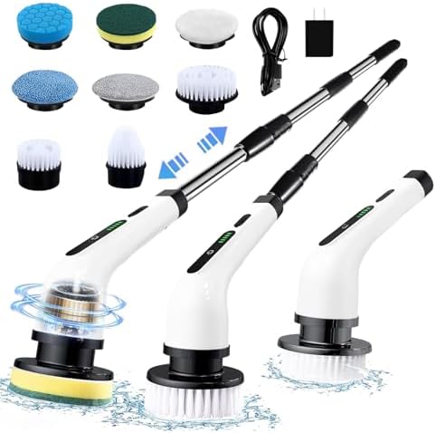 LYSHIATSU Electric Spin Scrubber with 8 Heads