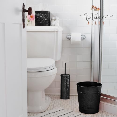 Autumn Alley Matte Black Toilet Brush and Holder Set