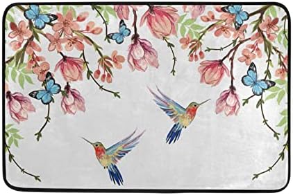 ALAZA Hummingbird Bath Mat 24x16 inch Non-Slip