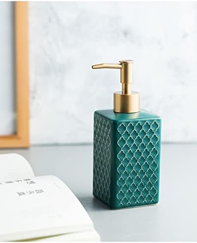 Modern Ceramic Liquid Soap Dispenser with Pump Green